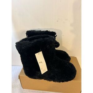 Capellini ankle boot slipper faux fur new missing pom‎ poms